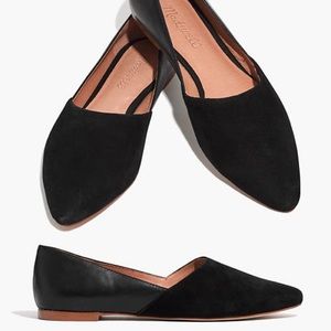 Madewell Lizbeth Pointed Flats Leather Suede Black